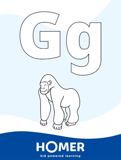 Color & Trace the Letter G
