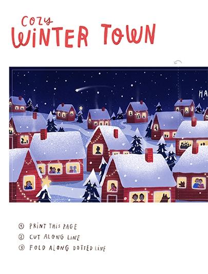 Cozy Winter Town Card
