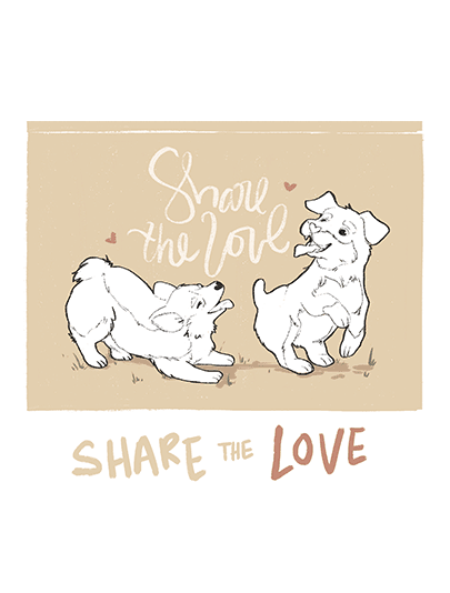 Share the Love Card- Tan Color-in