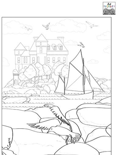 Seaside Manor Coloring pages Art Therapy