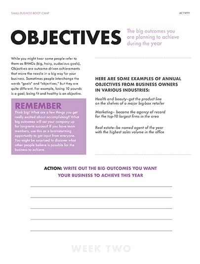 Company Objectives Activity