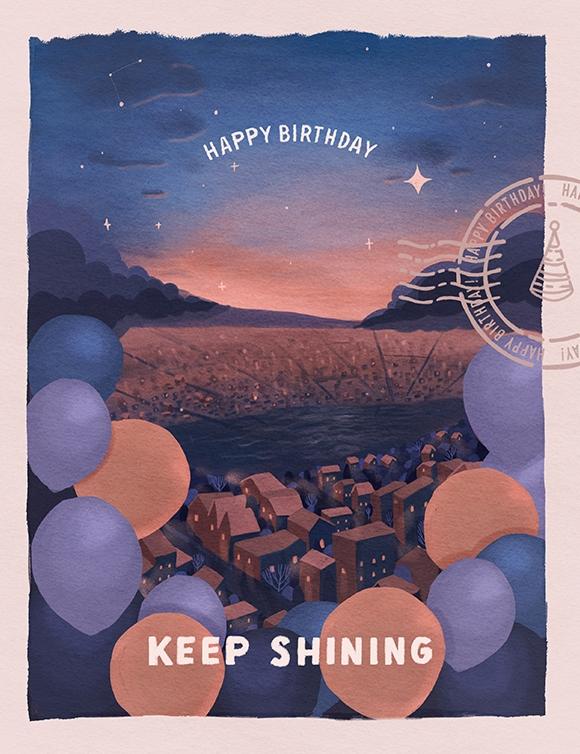 Tarjeta de cumpleaños Keep Shining