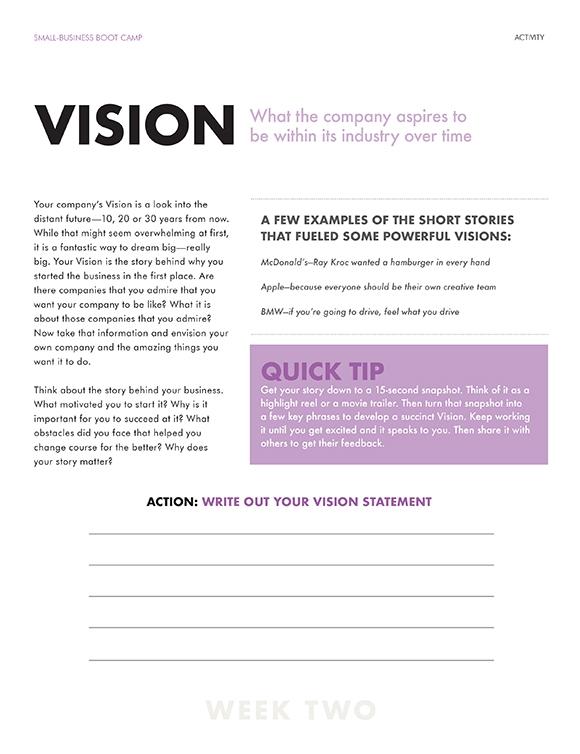 Business Vision Statement Activity