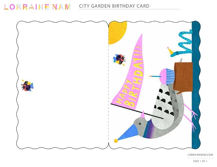 Carte d'anniversaire City Garden