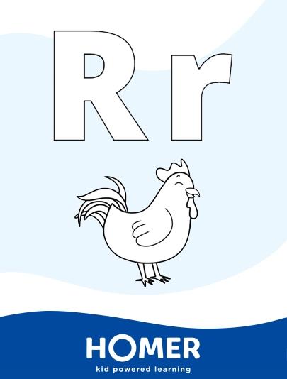 Color & Trace the Letter R
