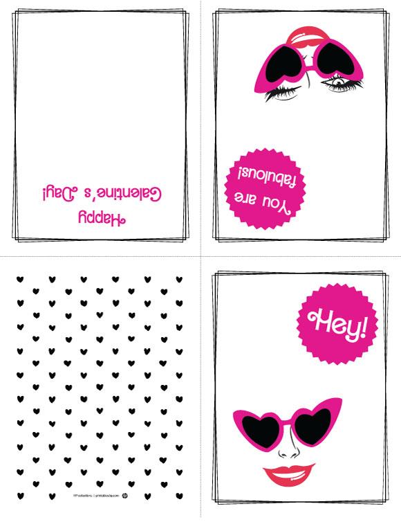 Galentine Girl no-cut card and envelope