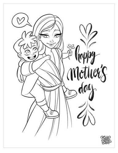 Mother's Day -  Play time Coloring pages Madie Arts