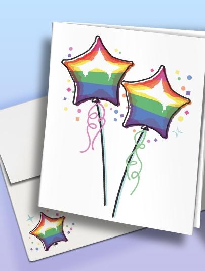 HP Pride Card with Balloons