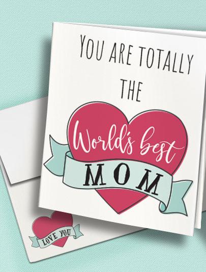 HP Mother's day card with envelope - World's best Mom!