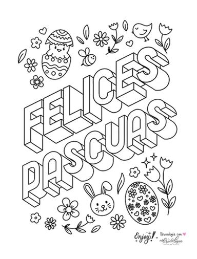 Felices Pascuas Coloring Page by Natalie Brown