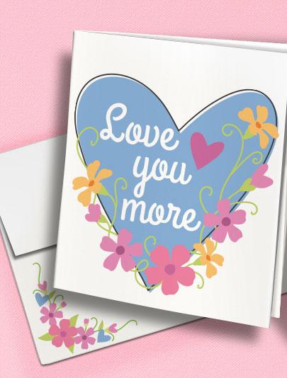 HP Mother's day card with envelope - Love you more!