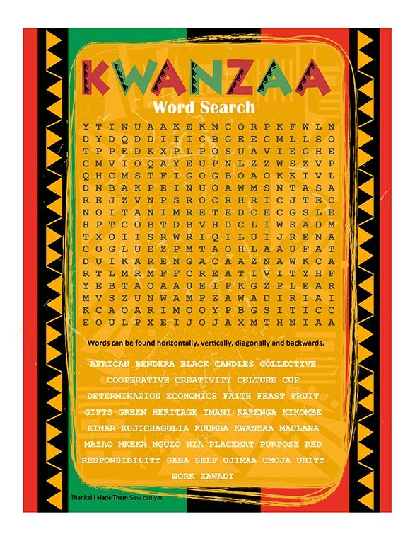 Kwanzaa Word Search