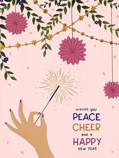 Peace, Cheer and Happy New Year Card