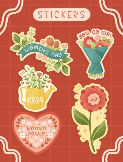 Women’s Day Cute Stickers