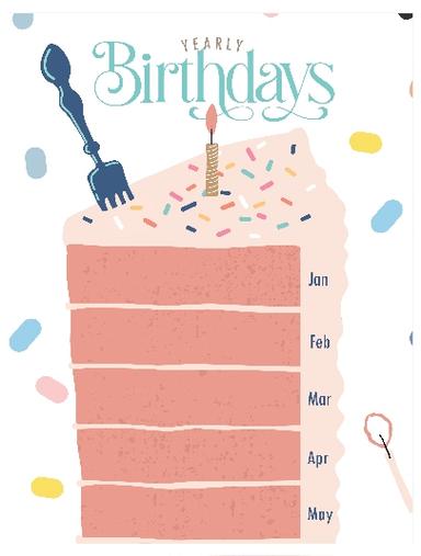 Yearly Birthday Tracker Planner 2 Productivity Worksheets