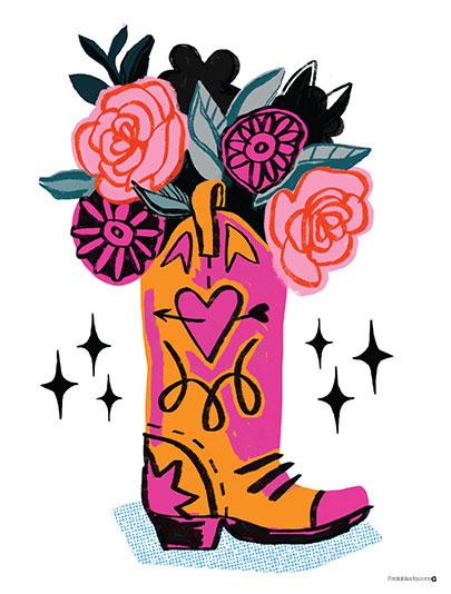 Boot with Flowers