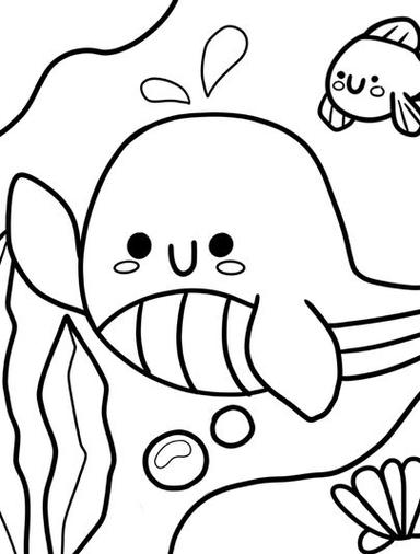 Earth Day Coloring Page Megan Waving Whale