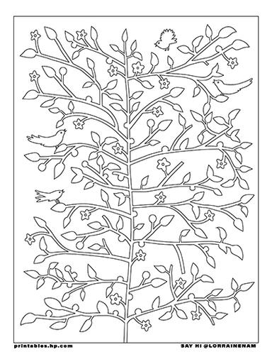 Mother's Day Coloring Page Lorraine Nam Mother's Day Floral Branches