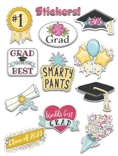 HP Graduation Themed Stickers 1