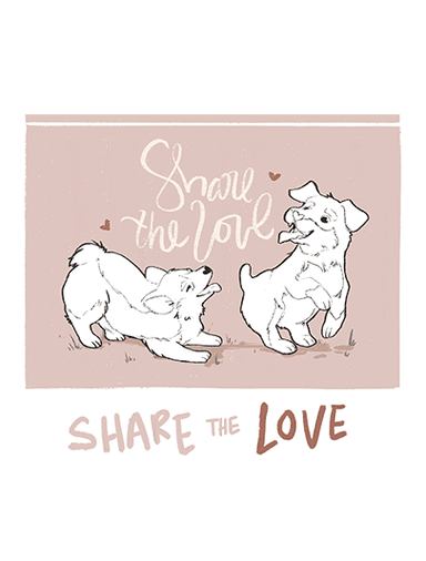 Share the Love Card- Pink Color-In Valentine's Day Series