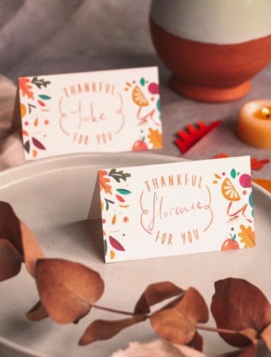 Thankful Place Cards by Laura K. Sayers Thanksgiving Series