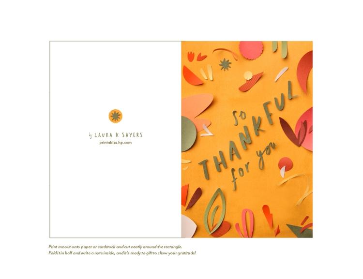 Thanksgiving Greetings Card - 'So Thankful For You'