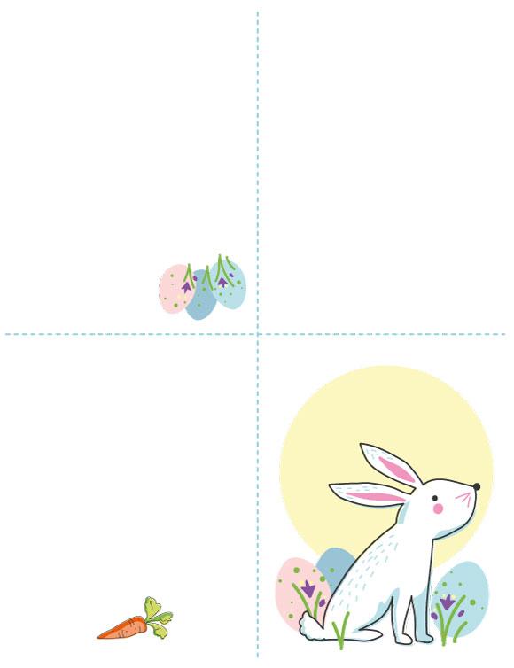 Rabbit in the Moonlight Easter card with matching envelope