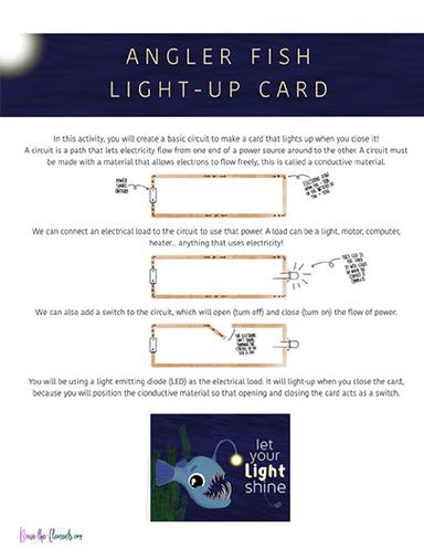 Angler Fish Light Up Card Cards School of Fun Series