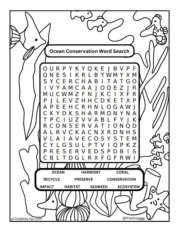 Ocean Conservation Word Search