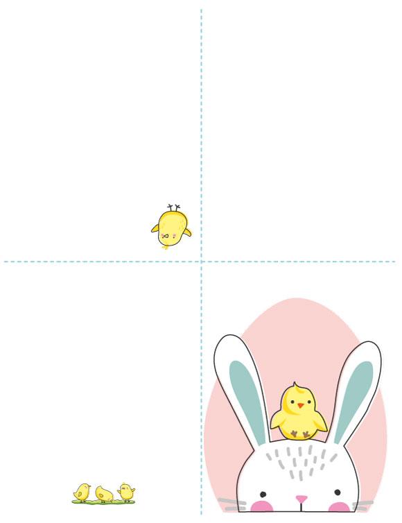 Bunny & Chick Easter Card with matching envelope