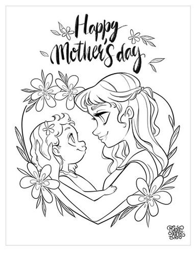 Mother's Day -  My best friend Coloring pages Madie Arts
