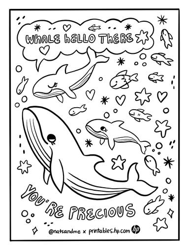 Earth Day Coloring Page Natalia Cardona Puerta Dreams of Whales
