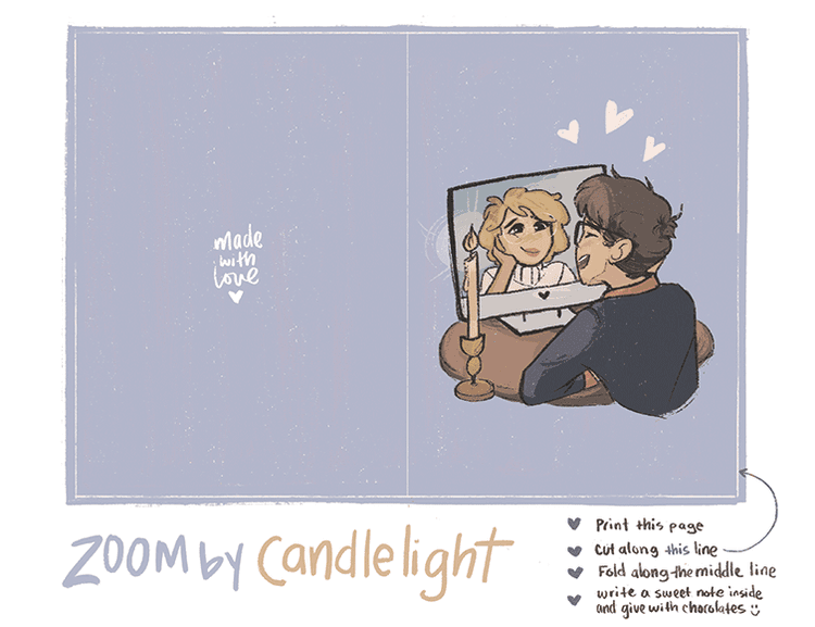 Zoom by Candlelight Card- Blue