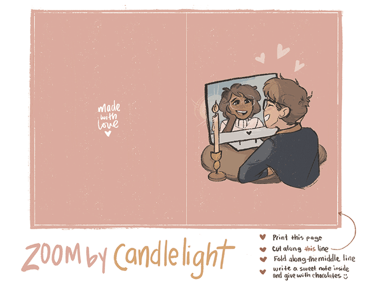 Zoom by Candlelight Card- Pink