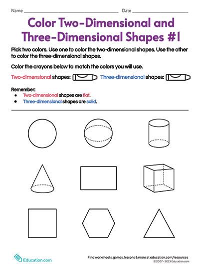 Color Two-Dimensional and Three-Dimensional Shapes