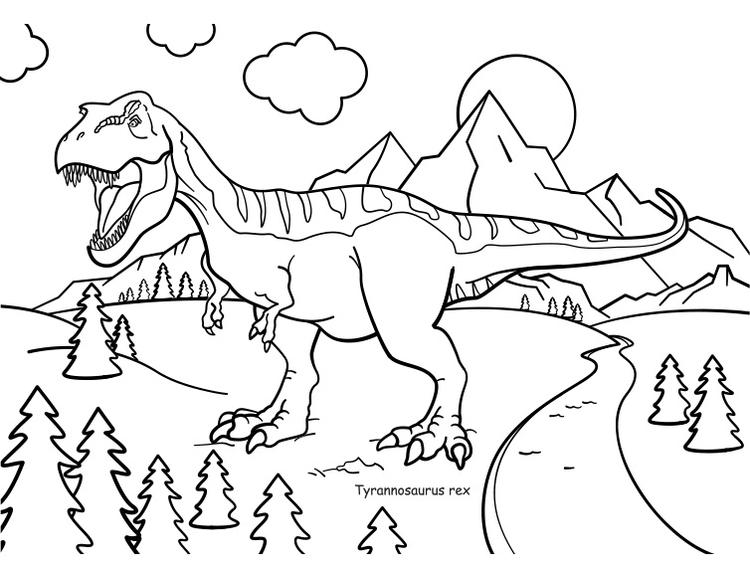 T-Rex (Tyrannosaurus rex) Coloring Worksheet