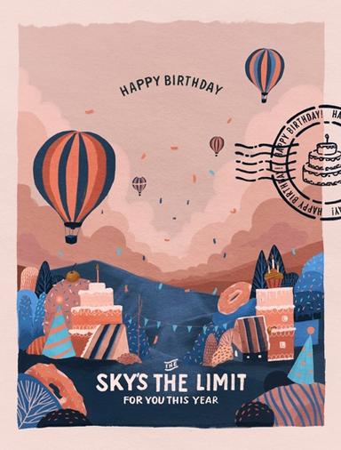 Sky's the Limit Birthday Card Birthday Series