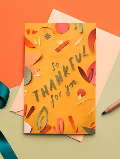Thanksgiving_Greetings Card - 'So Thankful For You' Cards Laura K. Sayers