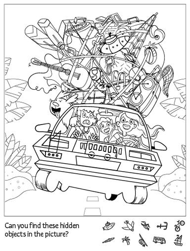 HP Coloring Page Hidden Object Game-Adventure
