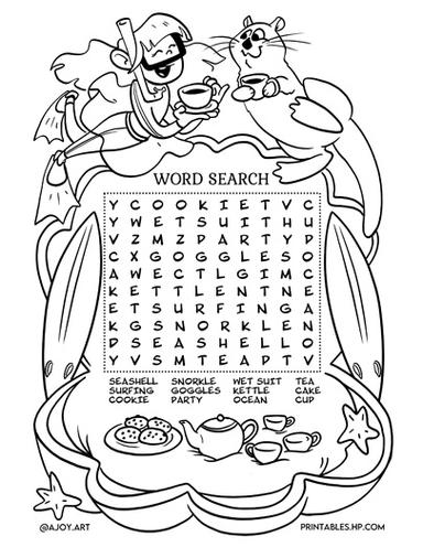 Earth Day Activity Page Word Search Alyson Joy Record Underwater Tea Party