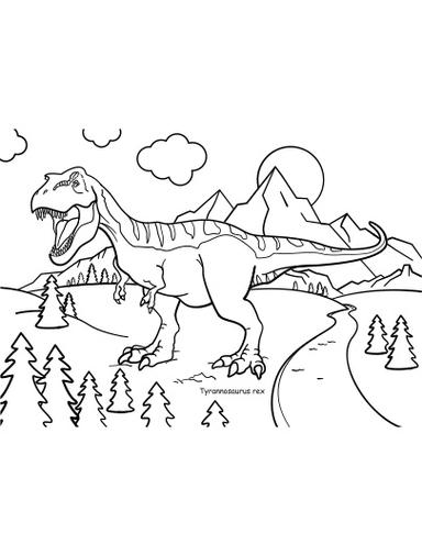 T-Rex (Tyrannosaurus rex) Coloring Worksheet