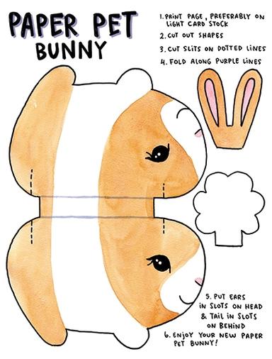 Paper Pet Bunny Crafts Magic Made Printable Series