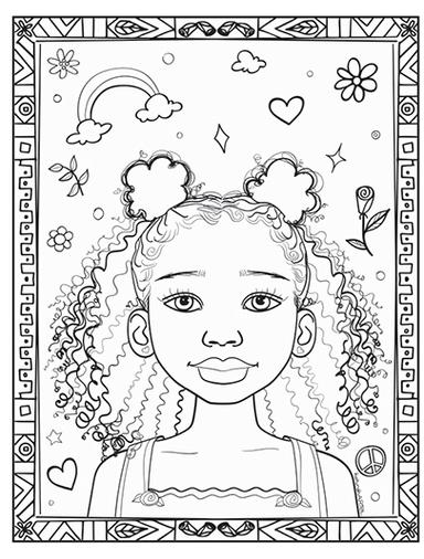 Little Girl  by Keturah Ariel Coloring page Diversity Series