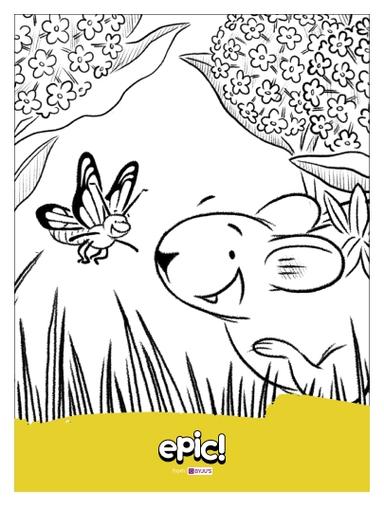 Posie the Pika - Friends Working Together coloring page_Epic!