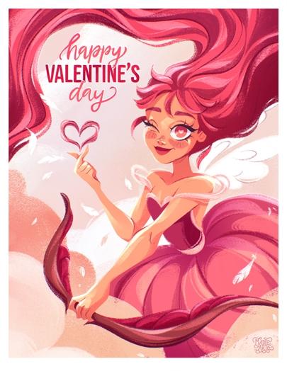 Cupid of Romance Card by Madie Arts