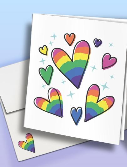 HP Pride Card with Lots of Hearts!