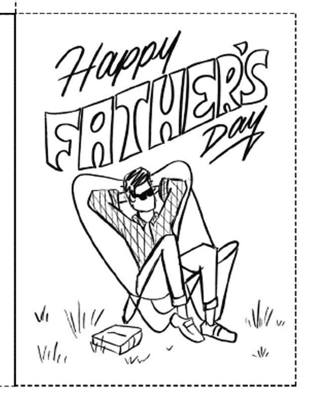 Happy Father's Day Coloring Card