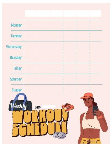 Workout Tracker Planner 1 Productivity Worksheets