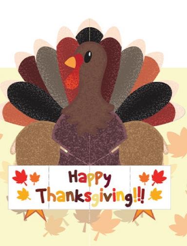 Turkey Pop-up Card Cards Thanksgiving Series